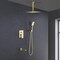 Kibi Cube Pressure Balanced Ceiling Mounted 3-Function Shower System with Rough In Valve - Brushed Gold KSF413BG - alternate 8